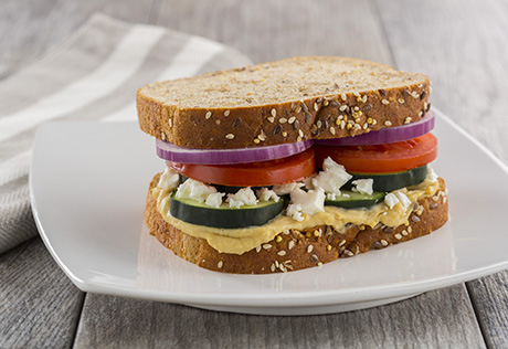 Greek Salad & Hummus Sandwich